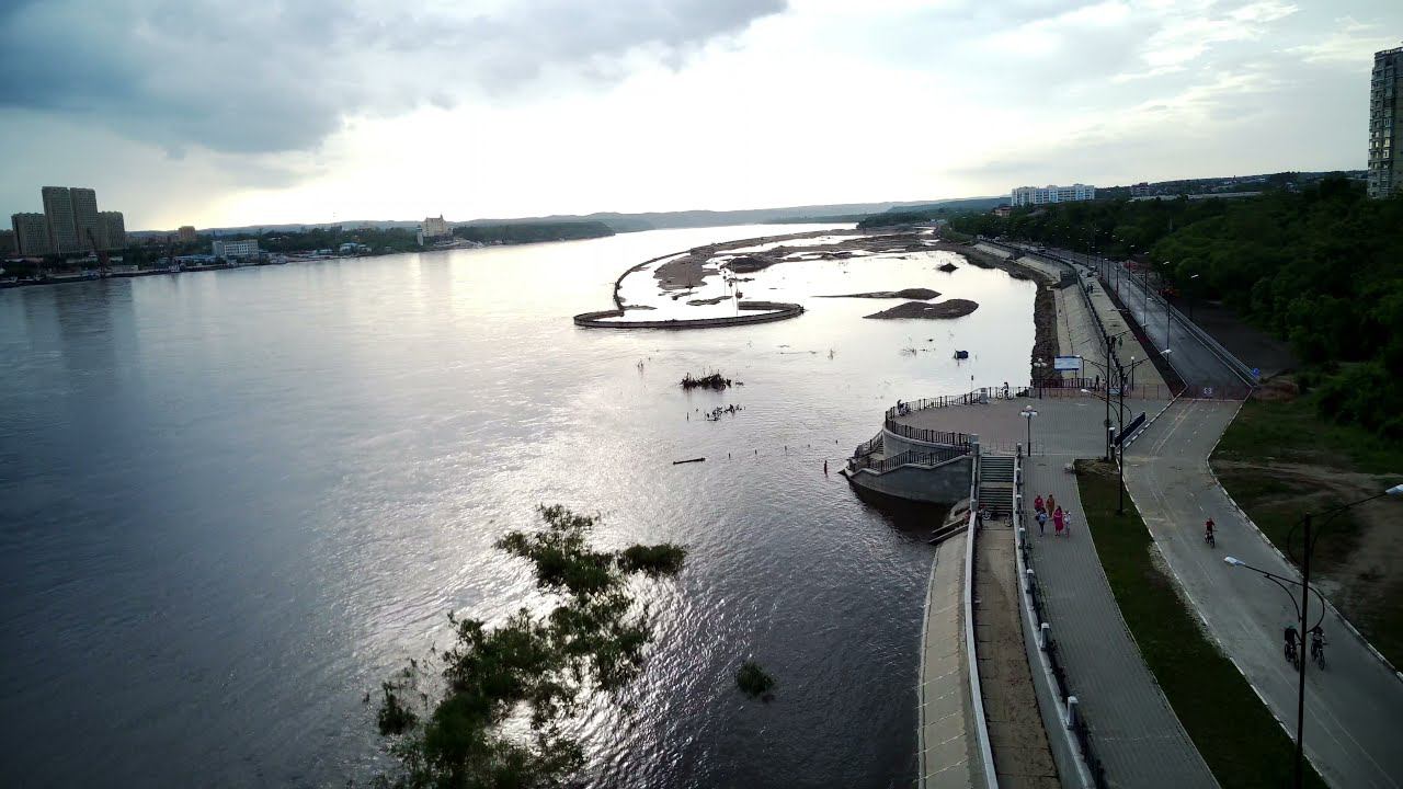 Наводнение 2021. Благовещенск,  вода уходит. Flood 2021. Blagoveshchensk,  Drone Flight