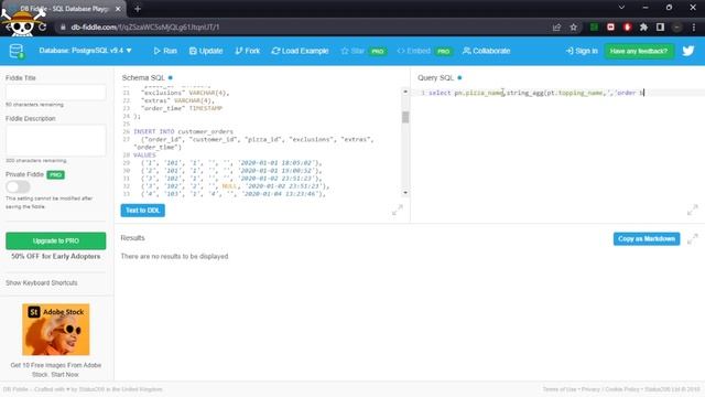 Pizza Runer sql tutorial смотреть онлайн