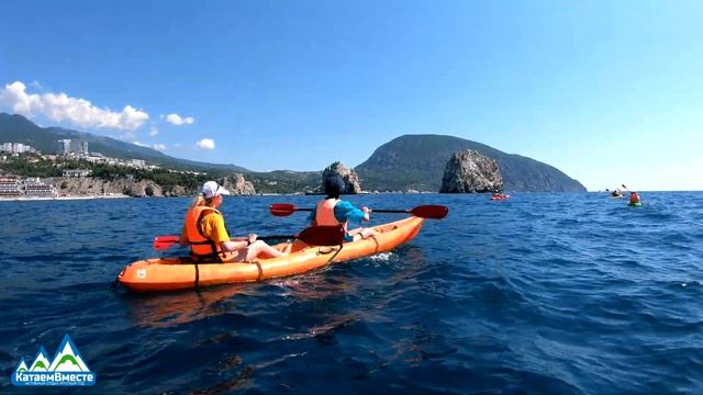 Каякинг в Крыму с КатаемВместе / GoPro 2K video / Crimea смотреть онлайн