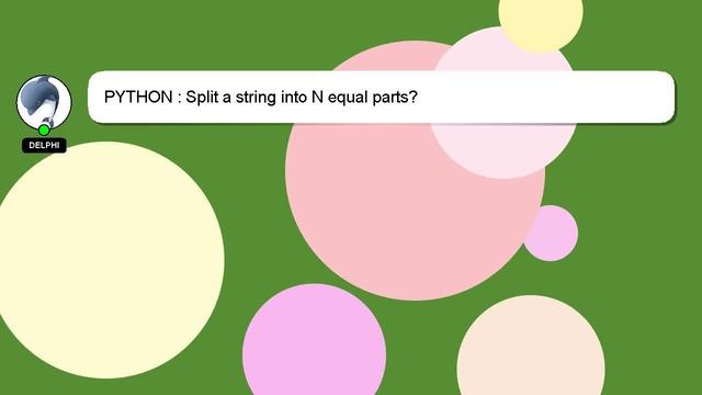 PYTHON : Split a string into N equal parts? смотреть онлайн