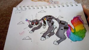 Обзор скетчбука №5/ рисунки котов-воителей/ч.о.