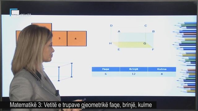 Matematikë 3 - Vetitë e trupave gjeometrikë faqe, brinjë, kulme смотреть онлайн