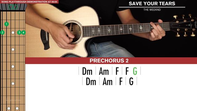 Save Your Tears Guitar Tutorial The Weeknd Guitar Lesson |Easy Chords| смотреть онлайн