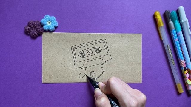 Cassttel tap drawing: How To Draw Cassette tap For Beginner step by step In Tiny Paintings Channel смотреть онлайн
