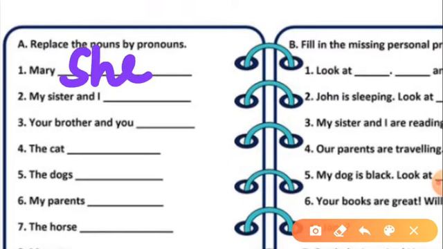 Personal pronouns( solve worksheets) смотреть онлайн