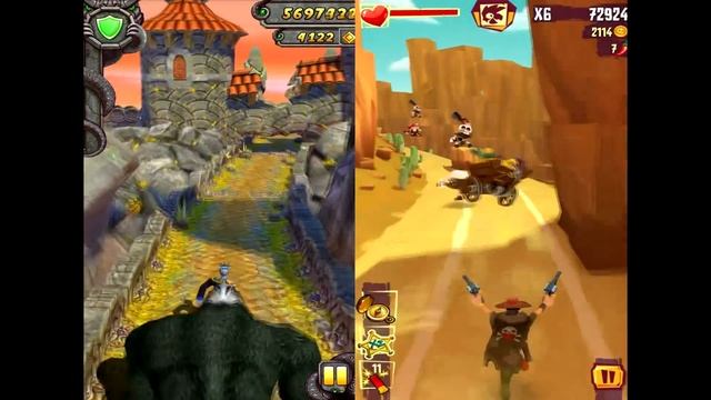Temple Run 2 Sky Summit VS Run Gun BANDITOS Android iPad iOS Gameplay смотреть онлайн
