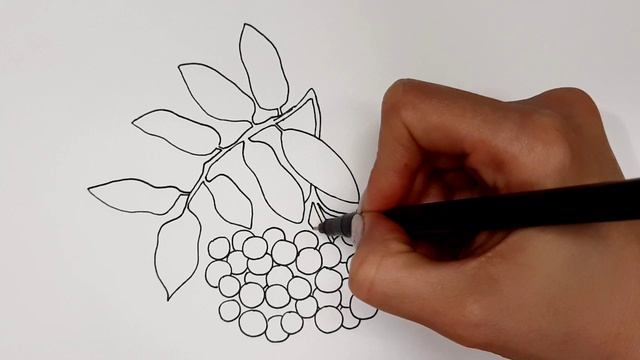 Как просто нарисовать ГРОЗДЬ РЯБИНЫ/1223/How to draw a bunch of mountain ash смотреть онлайн