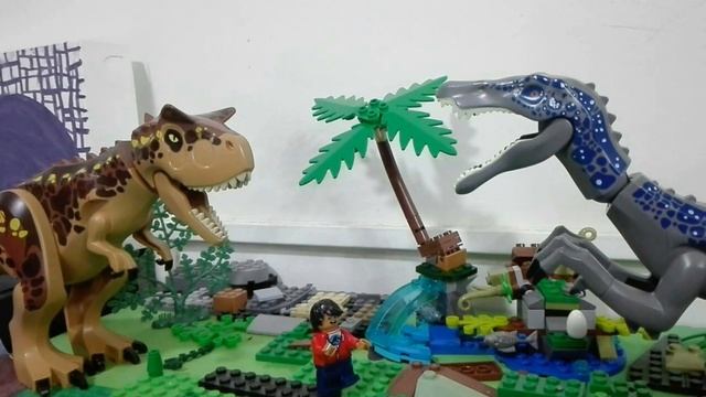 [LEGO JurassicWorld: Dino Rampage Part 1] CARNOTAURUS VS BARYONYX!!! |•CUAJO 21•| [STOP MOTION] смотреть онлайн