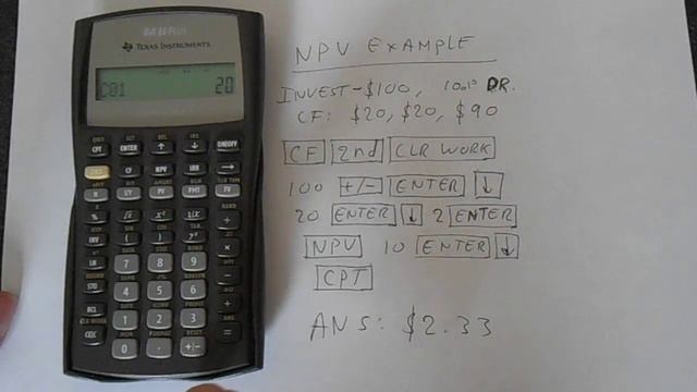 TI BA II Plus NPV Calculation смотреть онлайн