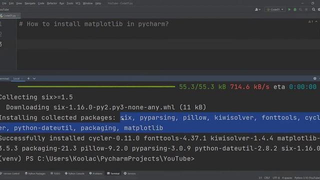 How to install Matplotlib in Pycharm Correctly смотреть онлайн