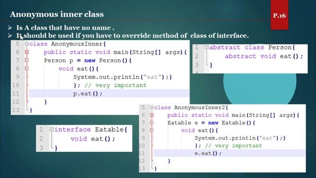 #125 - Anonymous Inner Class ماهي الصفوف الداخلية Anonymous смотреть онлайн