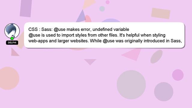 CSS : Sass: @use makes error, undefined variable смотреть онлайн
