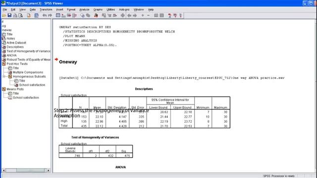 SPSS Tutorial: One Way ANOVA смотреть онлайн