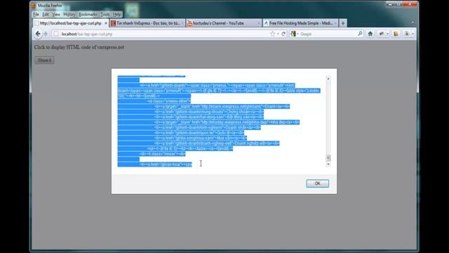 5. Bài tập JS và PHP áp dụng AJAX and cURL lấy mã HTML trang vnexpress.net смотреть онлайн