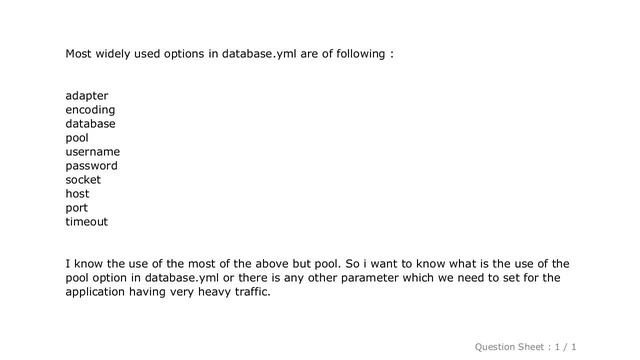 MySQL : what is the use of the pool option in database.yml смотреть онлайн