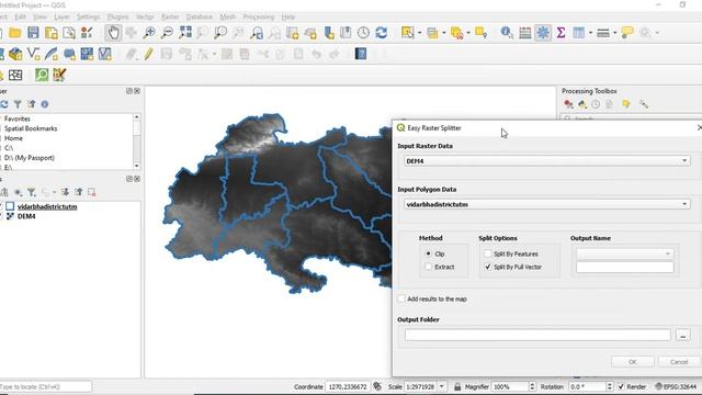 Clipping a raster with a multi-polygon feature in QGIS смотреть онлайн