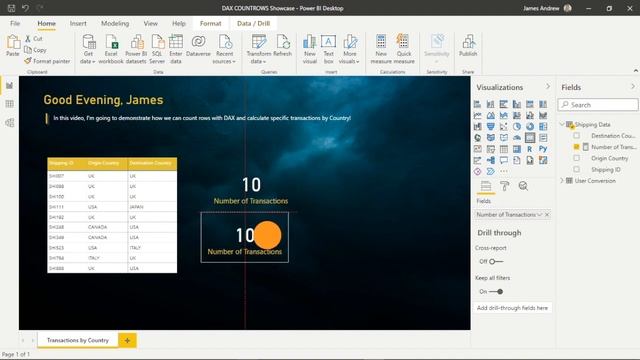 DAX COUNTROWS Within Power BI | Displaying Shipments by Country | Supply Chain Use Case! смотреть онлайн