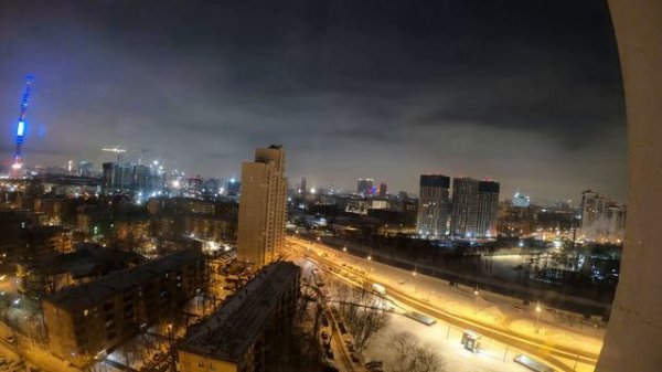 Таймлапс 9 января. Ночная Москва - ночь за 10 минут при - 20