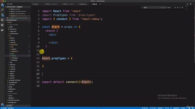 36. MERN TUTORIAL IN HINDI (ALERT COMPONENT AND ACTION CALL) смотреть онлайн