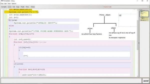 PRIME-ADAM NUMBER JAVA Program | COMPUTER PRACTICALS_ISC2020 | Prime Number | Adam