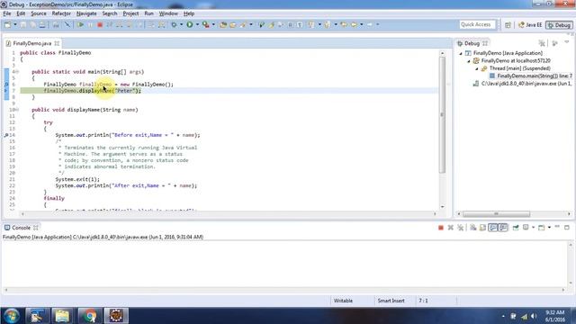 finally block and exit method | Java Exception handling смотреть онлайн