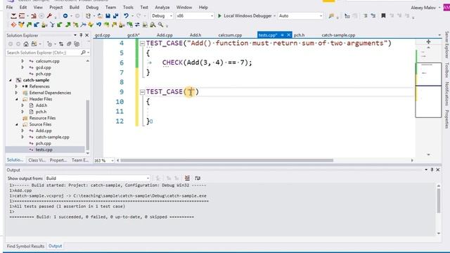 Пишем юнит-тесты с использованием catch2 смотреть онлайн