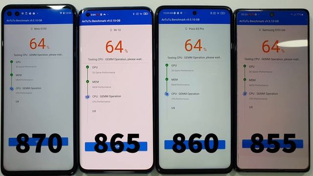 Snapdragon 870 vs 865 vs 860 vs 855 Antutu Benchmark Test смотреть онлайн