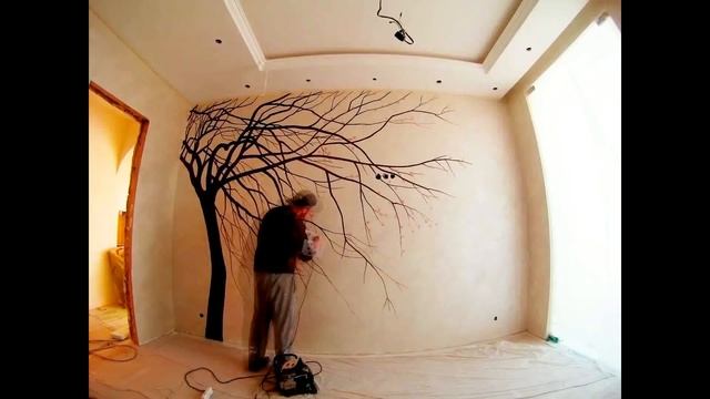 роспись стен, сакура в интерьере смотреть онлайн