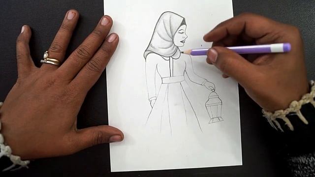 How To Draw A Muslim Girl || Hijab Girl Pencil Drawing || Easy Pencil Shading смотреть онлайн