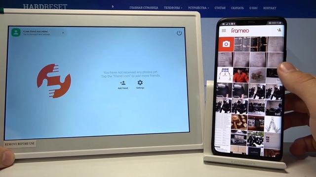 Как отправить фото с телефона на BRAUN Frameo DigiFrame 1018 / Отправка файлов смотреть онлайн