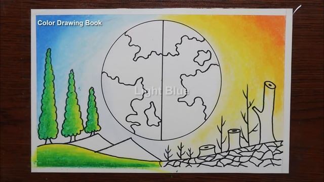 How to draw world environment day poster, Save nature drawing easy смотреть онлайн