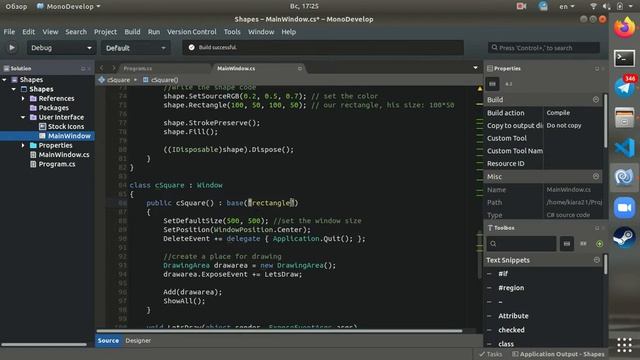 How to draw a simple shapes using Cairo library, c#, gtk, MonoDevelop смотреть онлайн