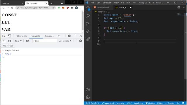 كورس JAVASCRIPT - الفرق بين Var & Let & Const смотреть онлайн