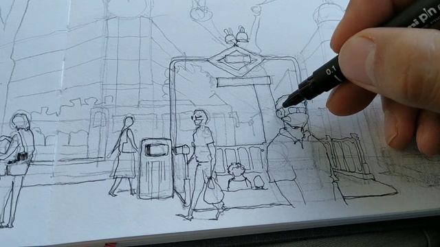 Urban sketching , quick demo for urbansketchers. Dibujo urbano paso a paso usk. Madrid. смотреть онлайн