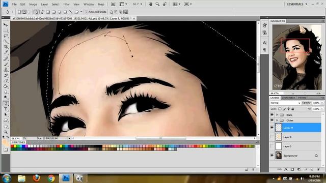 Tutorial Vector Art Photoshop - Susan Sameh (Timelapse) смотреть онлайн