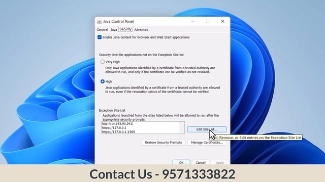 IREPS Digital Signature Not Working - Java Settings