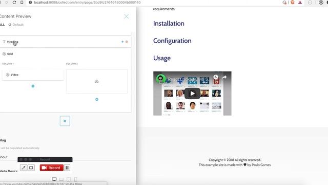 Cockpit CMS Live Preview with React Static App смотреть онлайн