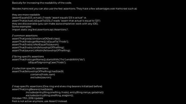 Java :Why should I use Hamcrest-Matcher and assertThat instead of traditional assertXXX-Methods смотреть онлайн