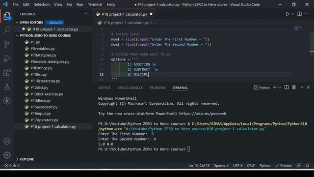 Calculator Using Python In Hindi ? 1 Project | Python ZERO To HERO Course In Hindi #18 смотреть онлайн