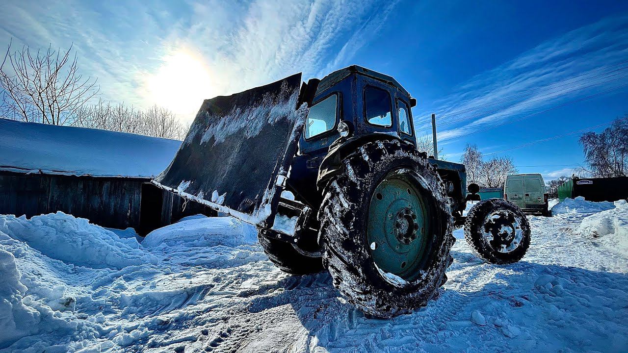 Отвал из ПРИЦЕПА 2ПТС-4 на тракторе Т-40АМ / Запуск СОРОКОВКИ ПОСЛЕ ПРОСТОЯ смотреть онлайн