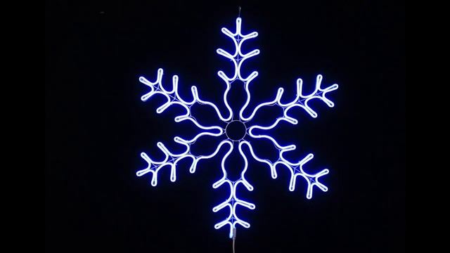 Новогодняя световая Снежинка 86см. (гибкий Неон Flex Led синий) - WL 7002-86B смотреть онлайн