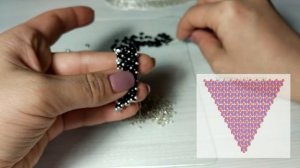 Кулон из бисера твин. Бисероплетение. Мастер класс.