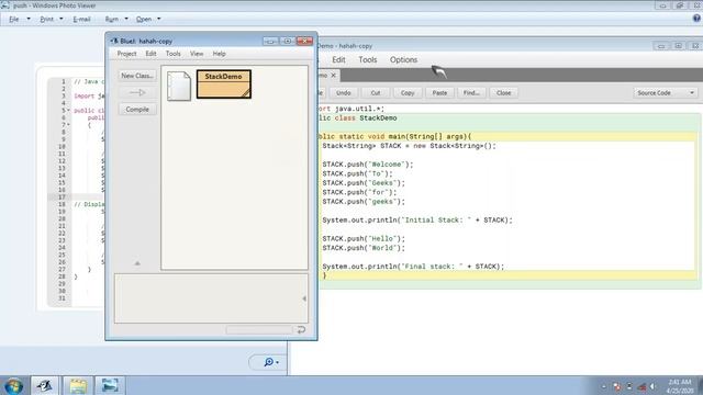 Program Stack(push,pop,peek) смотреть онлайн