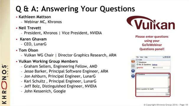 Khronos Group Vulkan Webinar #2 смотреть онлайн