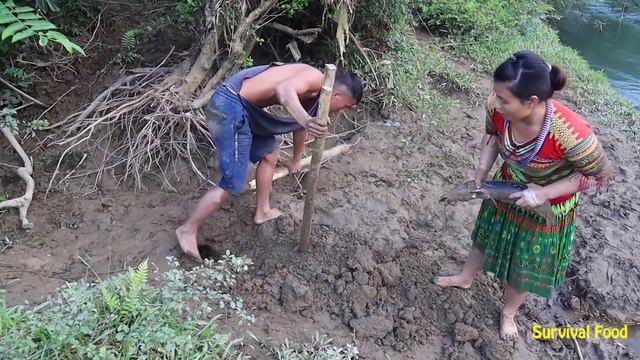 Primitive life: Catch Catfish in Secret Underground Hole - Primitive Find Food For Sruvival смотреть онлайн