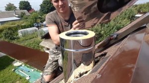 Дымоход через мягкую кровлю своими руками. Дымоход в Бане.