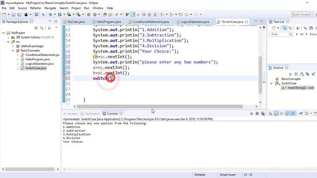 java simple calculator using switch case through eclipse part 25 смотреть онлайн