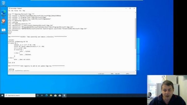 Script to remove Edge from windows 10.