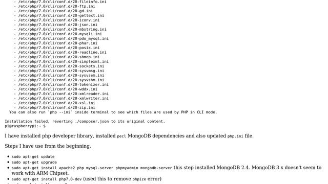 Raspberry Pi: Composer require mongodb/mongodb смотреть онлайн