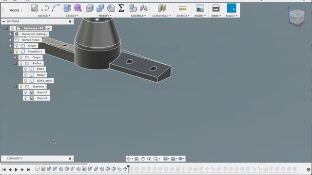 3D моделирование пропеллера в среде Fusion 360 Propeller Tutorial
